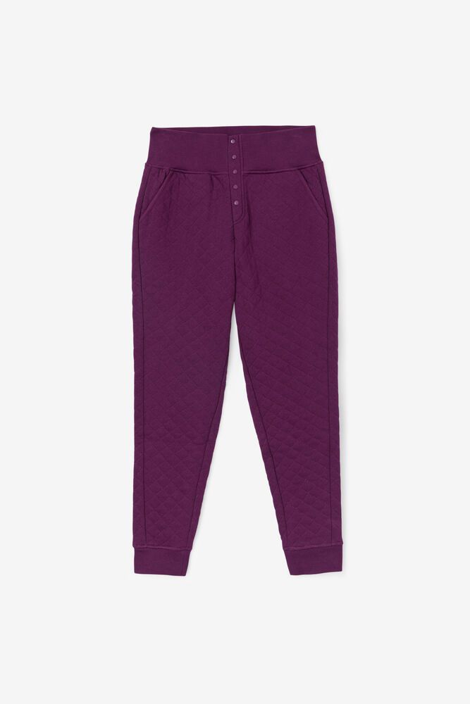 Fila Finley High Rise Quilted Jogger Pants Purple - Womens - 08249RNCY